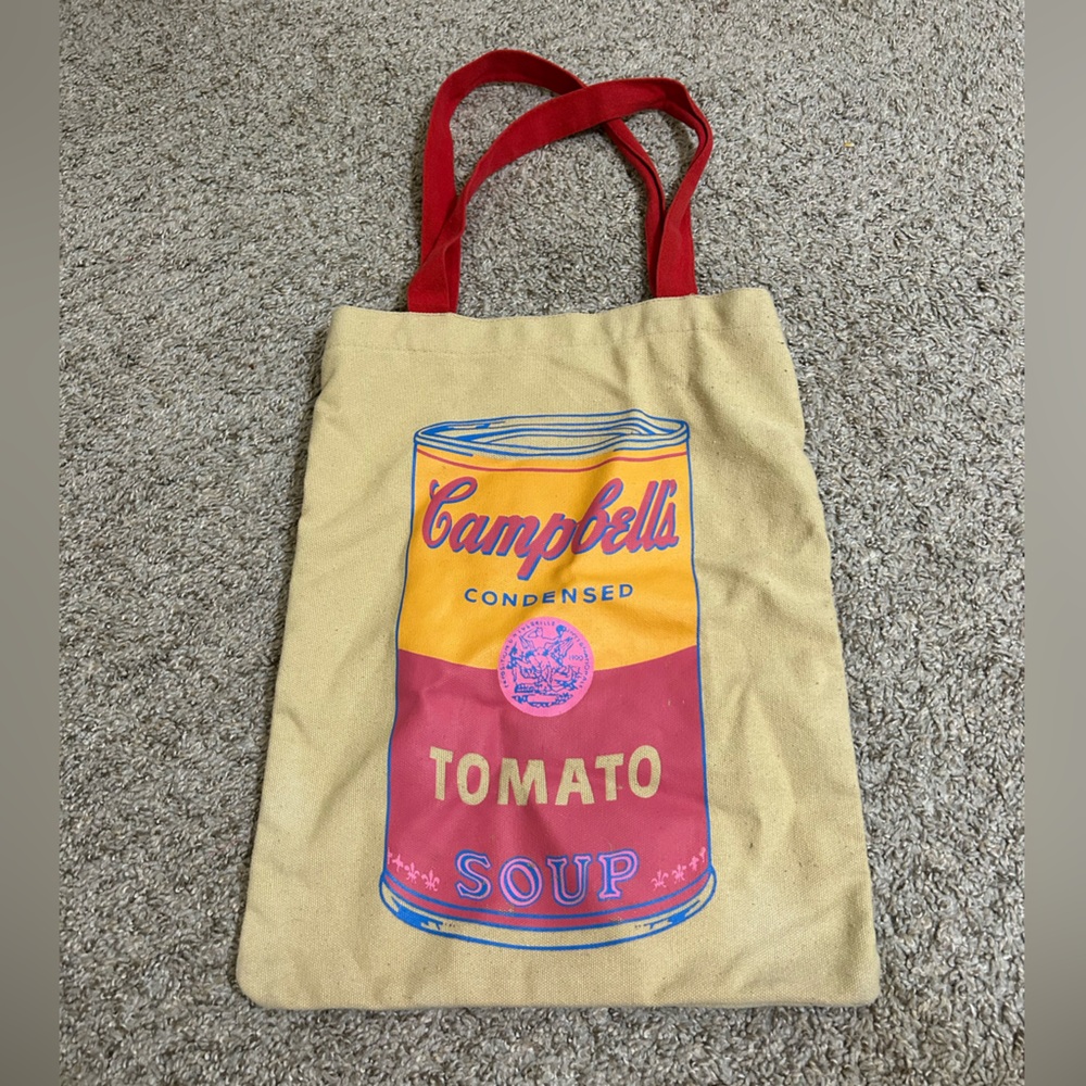 Andy Warhol Canvas Tote Bag Campbells Soup Can Pop Art NWOT